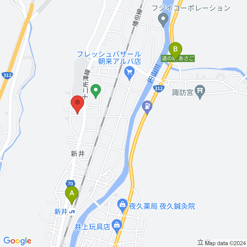 あさご・ささゆりホール周辺の駐車場・コインパーキング一覧地図