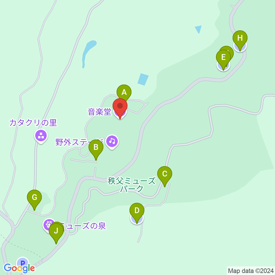 秩父ミューズパーク音楽堂周辺の駐車場・コインパーキング一覧地図