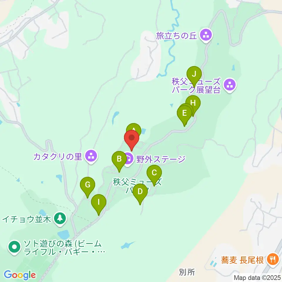 秩父ミューズパーク音楽堂周辺の駐車場・コインパーキング一覧地図
