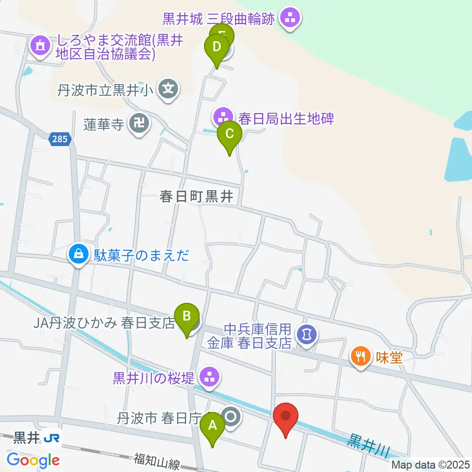 丹波市立春日文化ホール周辺の駐車場・コインパーキング一覧地図