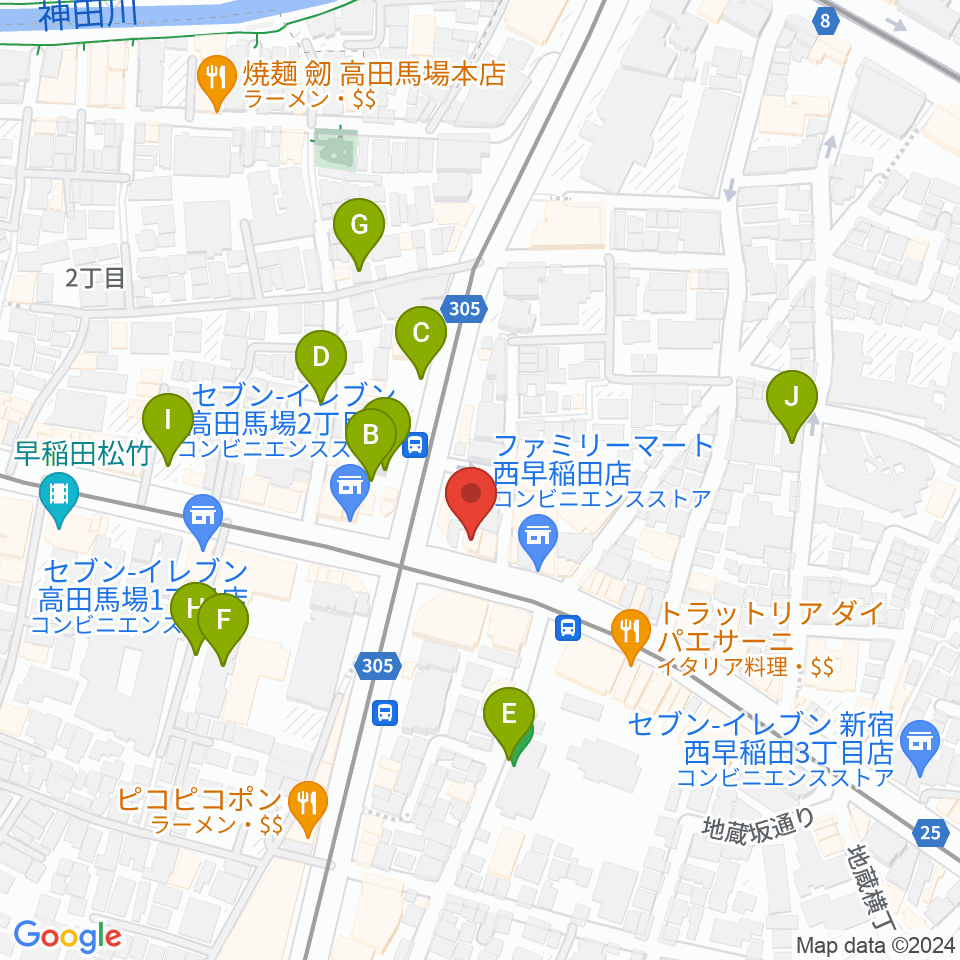 高田馬場サニーサイド周辺の駐車場・コインパーキング一覧地図