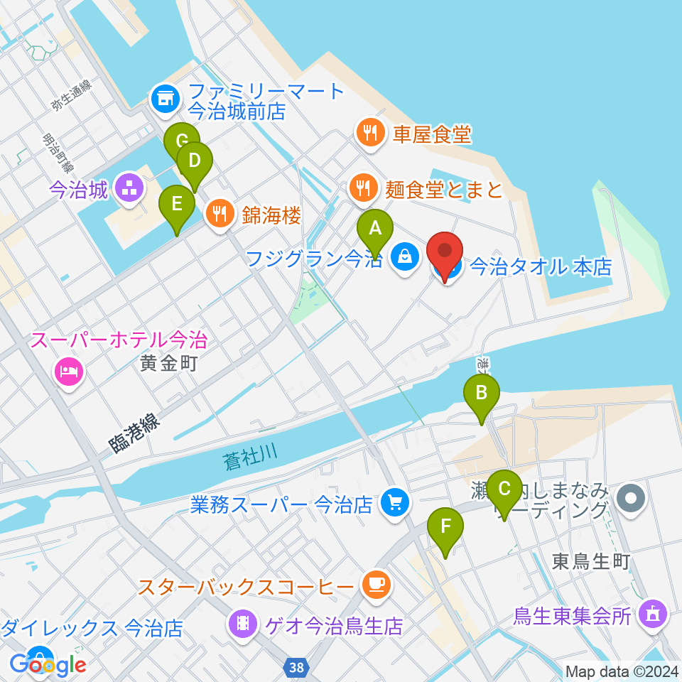 テクスポート今治周辺の駐車場・コインパーキング一覧地図