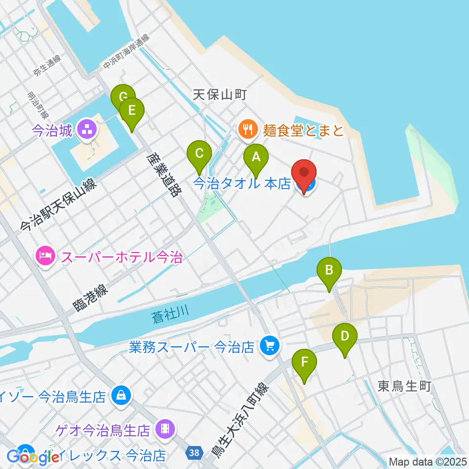 テクスポート今治周辺の駐車場・コインパーキング一覧地図