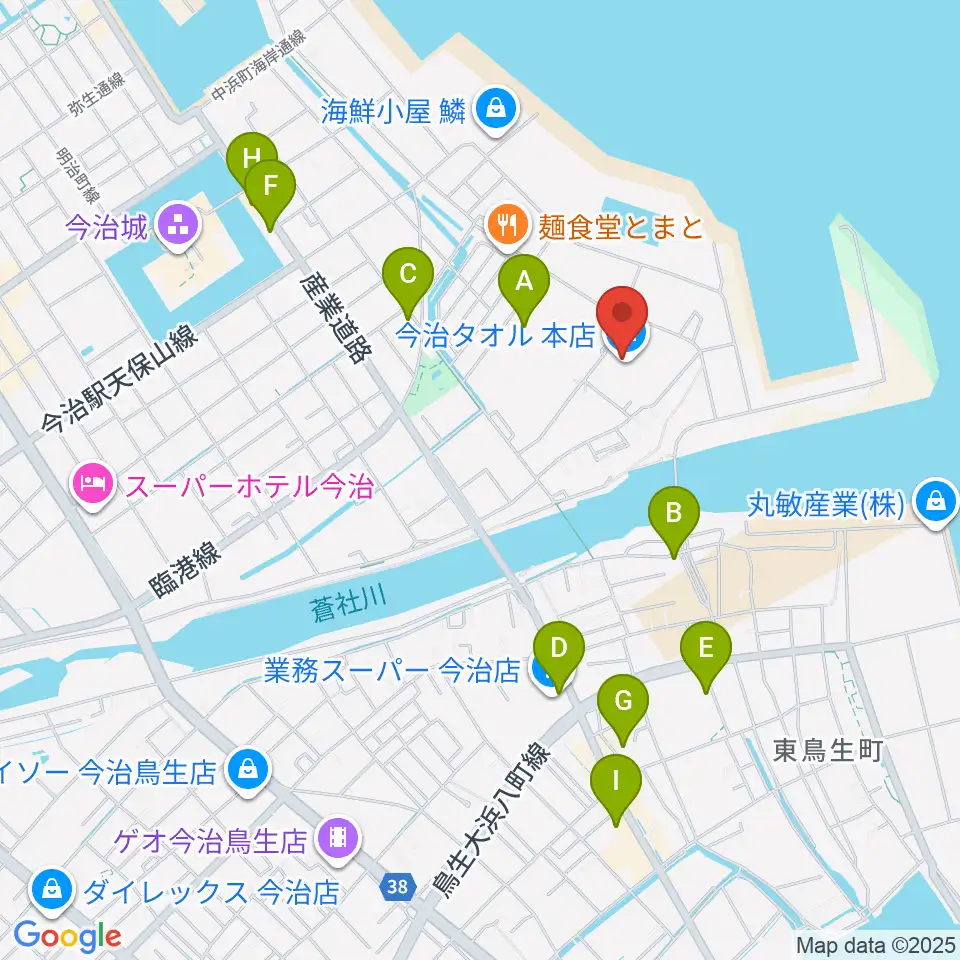 テクスポート今治周辺の駐車場・コインパーキング一覧地図