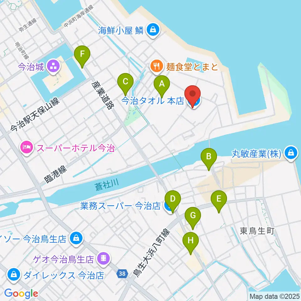 テクスポート今治周辺の駐車場・コインパーキング一覧地図