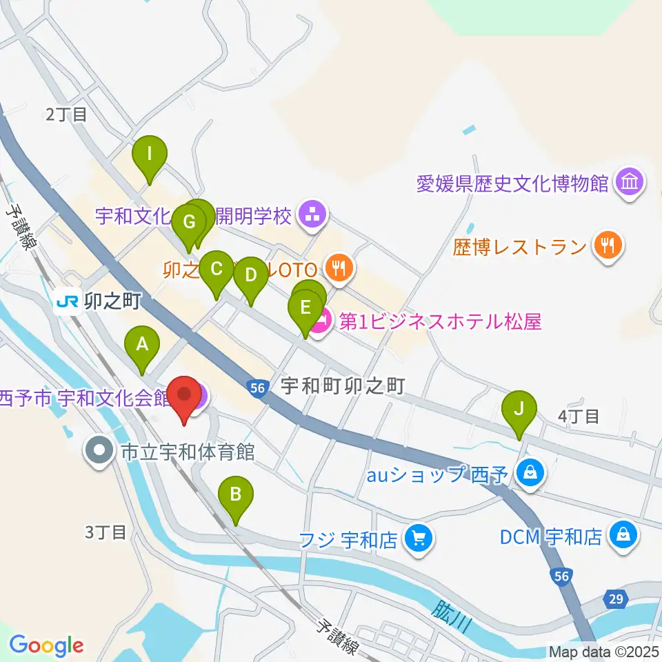 西予市宇和文化会館周辺の駐車場・コインパーキング一覧地図