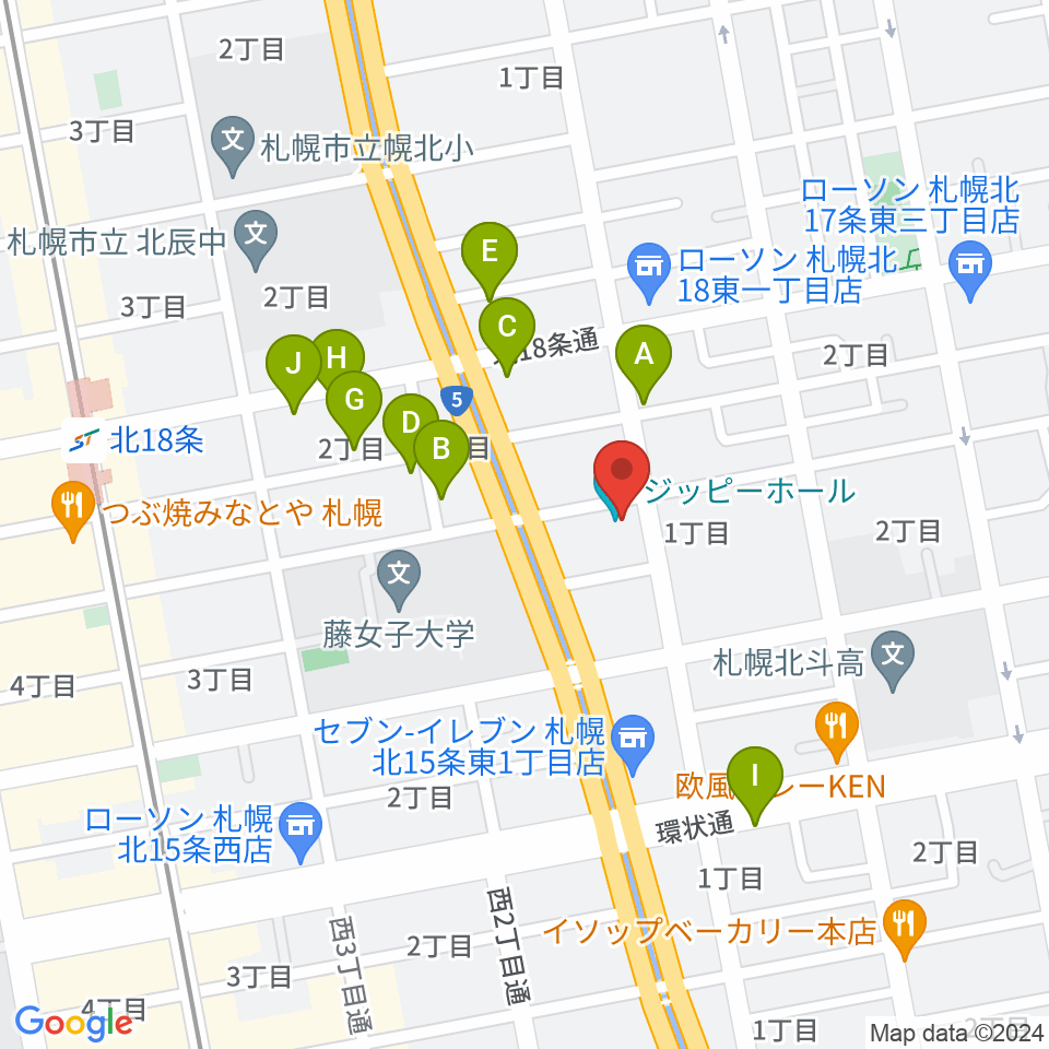 スタジオミックス・ジッピーホール周辺の駐車場・コインパーキング一覧地図