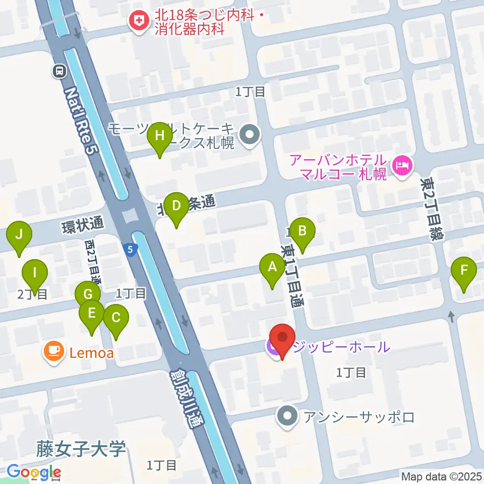 スタジオミックス・ジッピーホール周辺の駐車場・コインパーキング一覧地図
