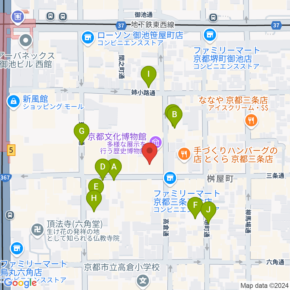 京都文化博物館 別館ホール周辺の駐車場・コインパーキング一覧地図