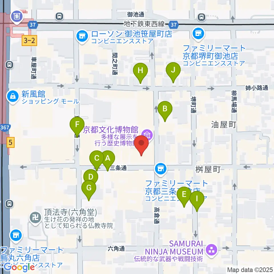 京都文化博物館 別館ホール周辺の駐車場・コインパーキング一覧地図