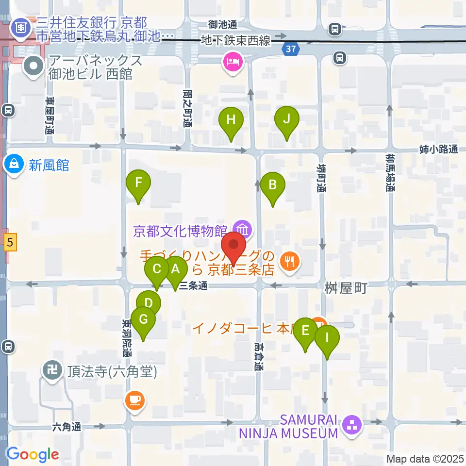 京都文化博物館 別館ホール周辺の駐車場・コインパーキング一覧地図