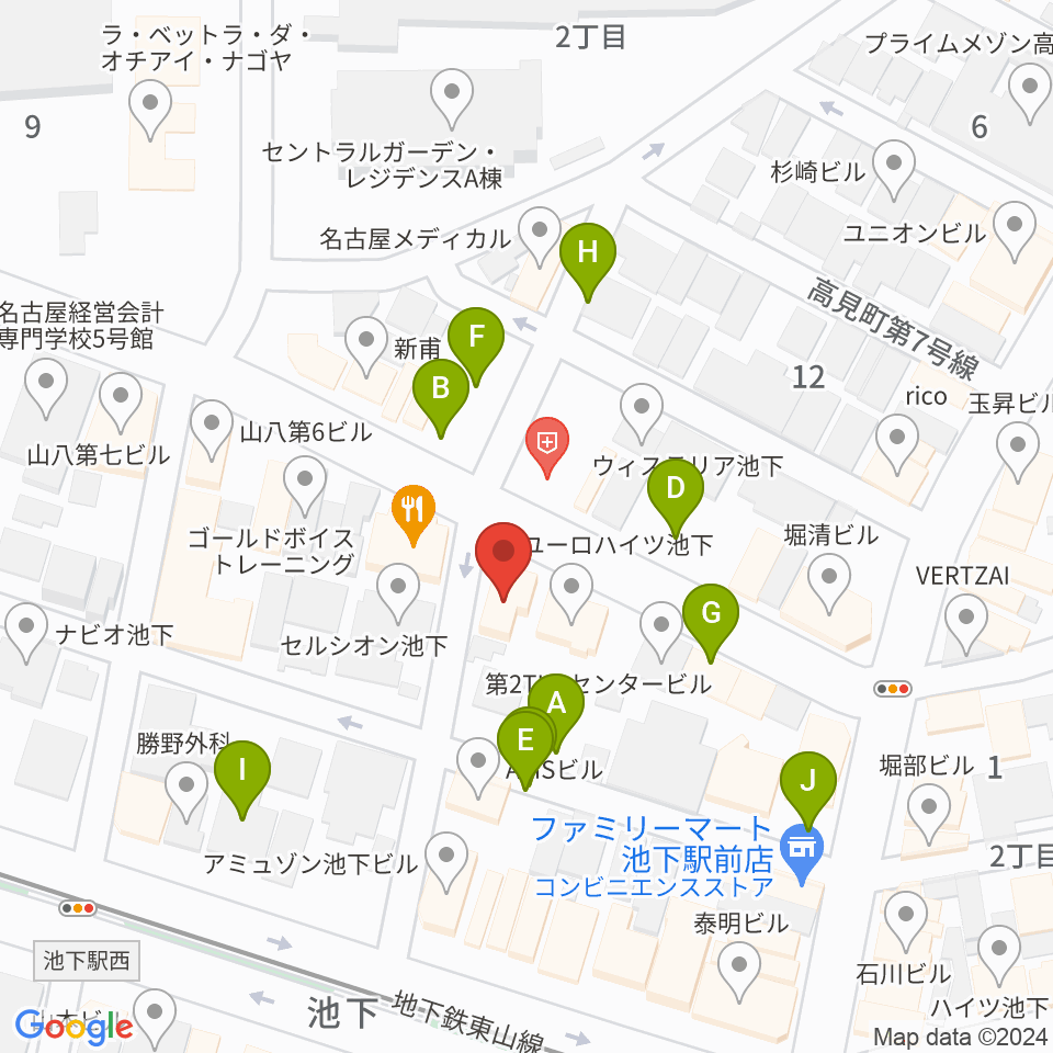 池下ストレガ周辺の駐車場・コインパーキング一覧地図