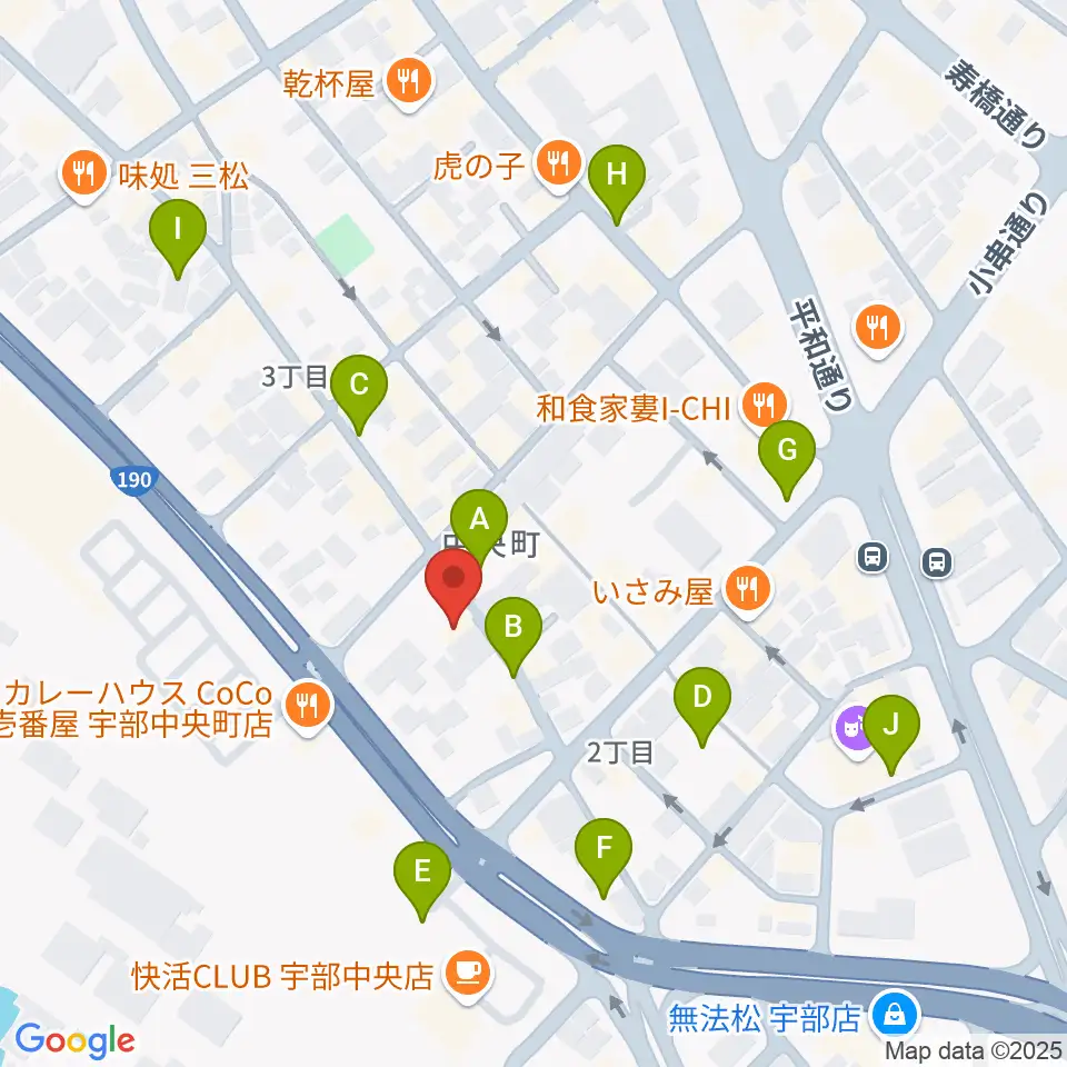 宇部BBB周辺の駐車場・コインパーキング一覧地図
