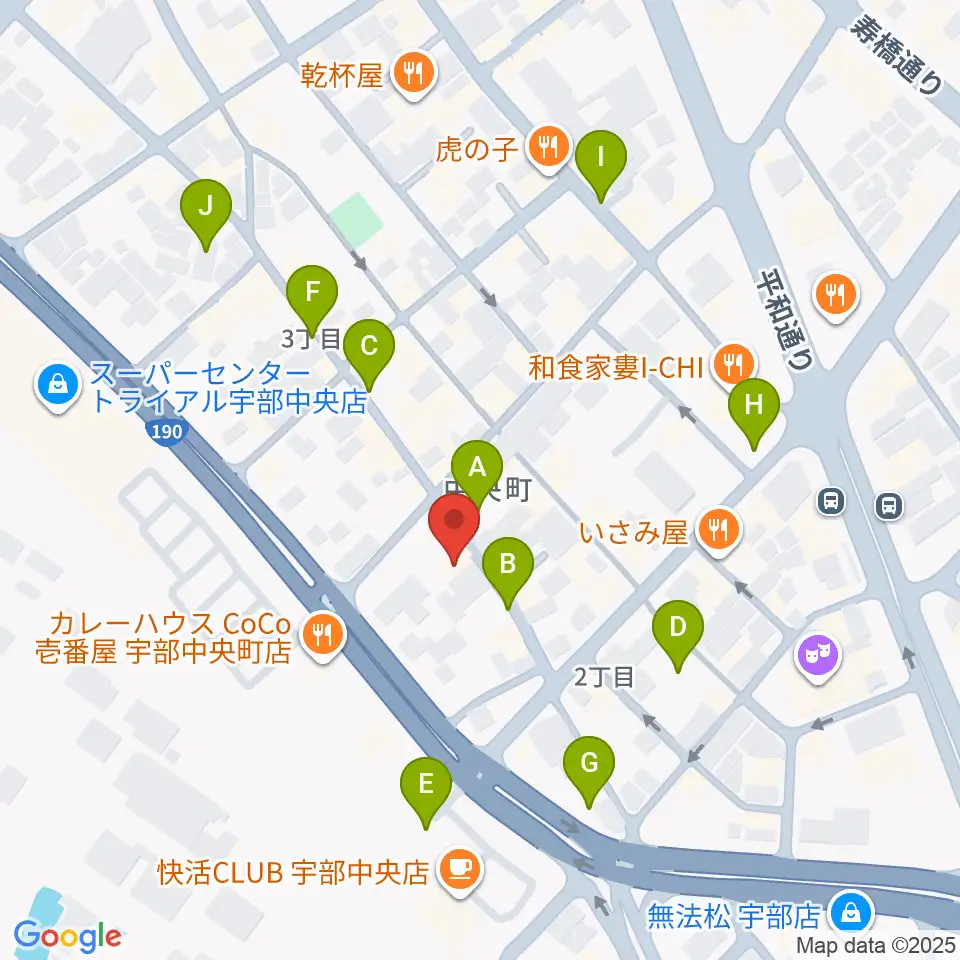 宇部BBB周辺の駐車場・コインパーキング一覧地図