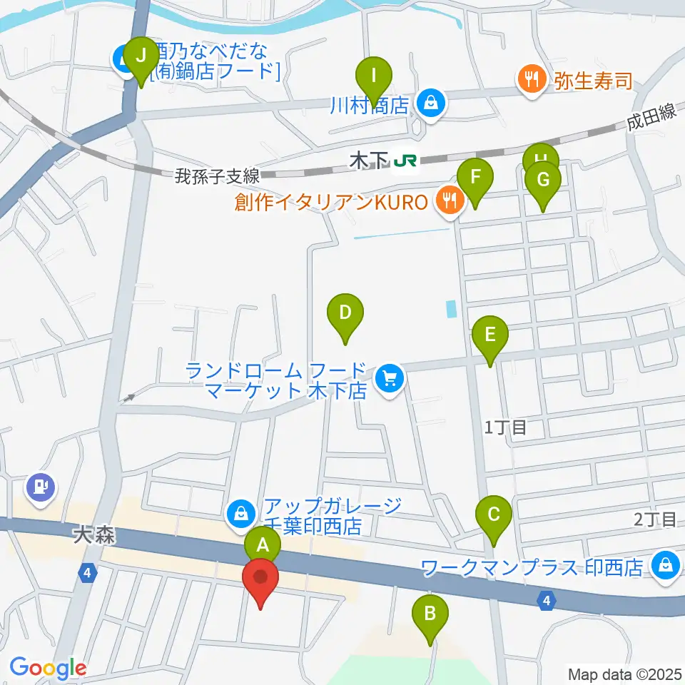 印西市文化ホール周辺の駐車場・コインパーキング一覧地図