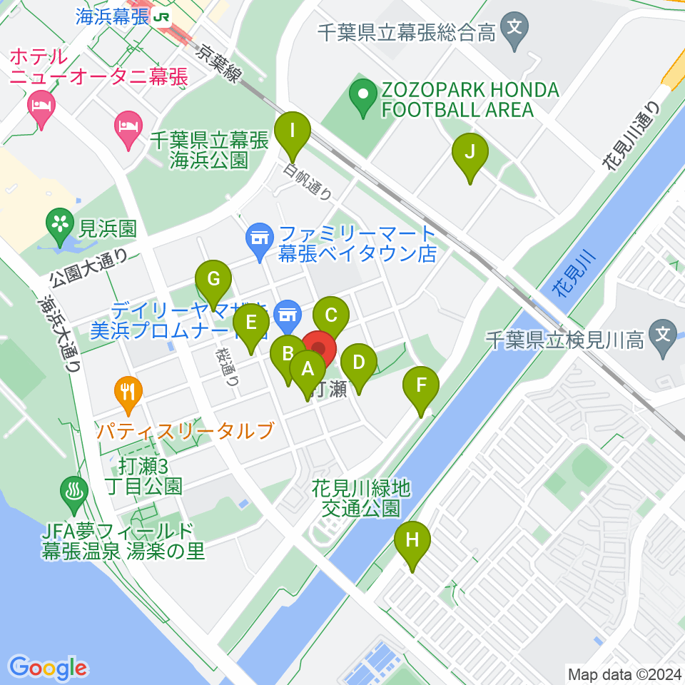 幕張ベイタウン・コア 打瀬公民館周辺の駐車場・コインパーキング一覧地図