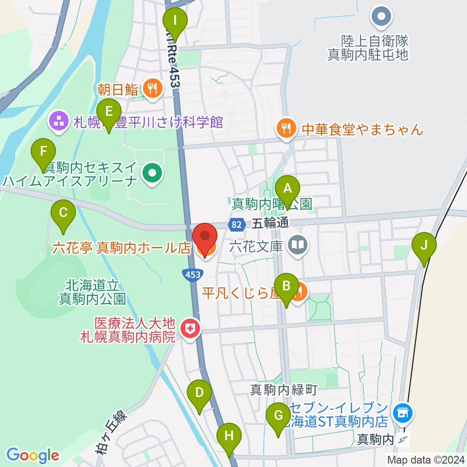 真駒内六花亭ホール周辺の駐車場・コインパーキング一覧地図