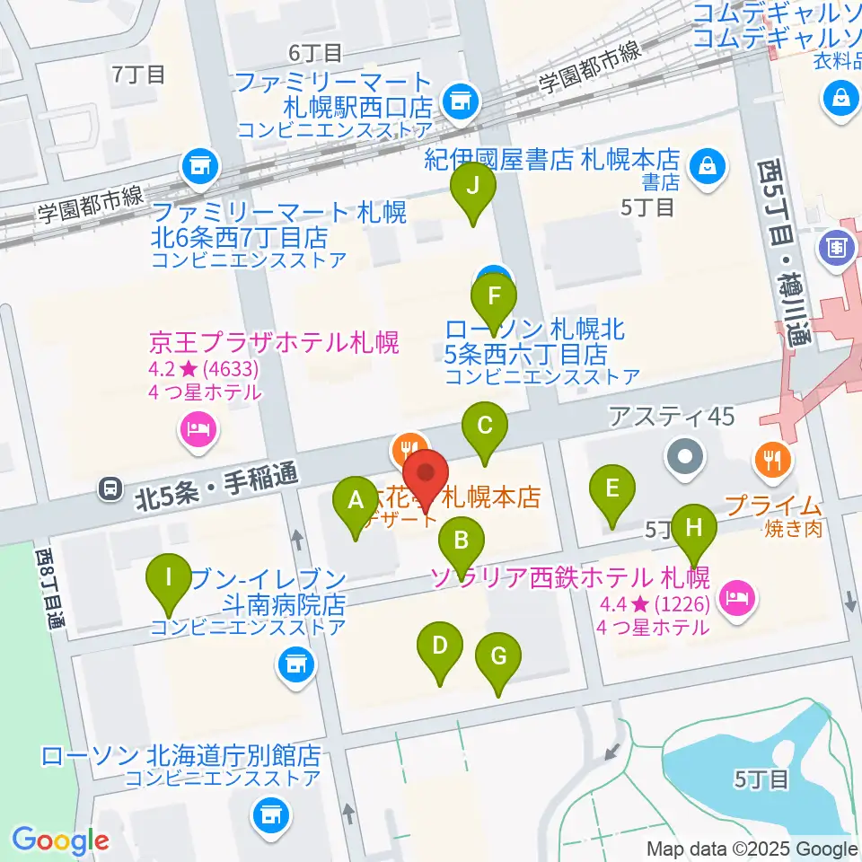 六花亭ふきのとうホール周辺の駐車場・コインパーキング一覧地図