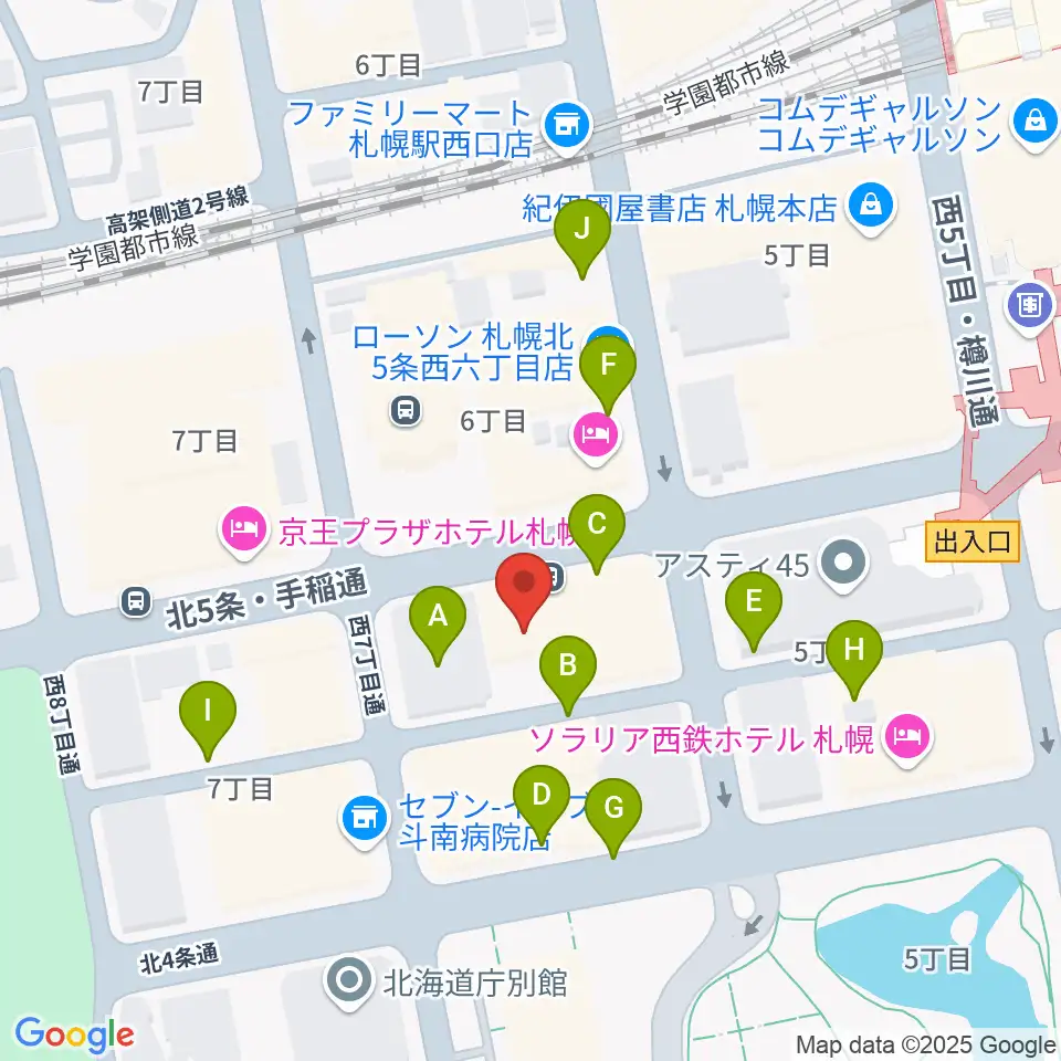 六花亭ふきのとうホール周辺の駐車場・コインパーキング一覧地図