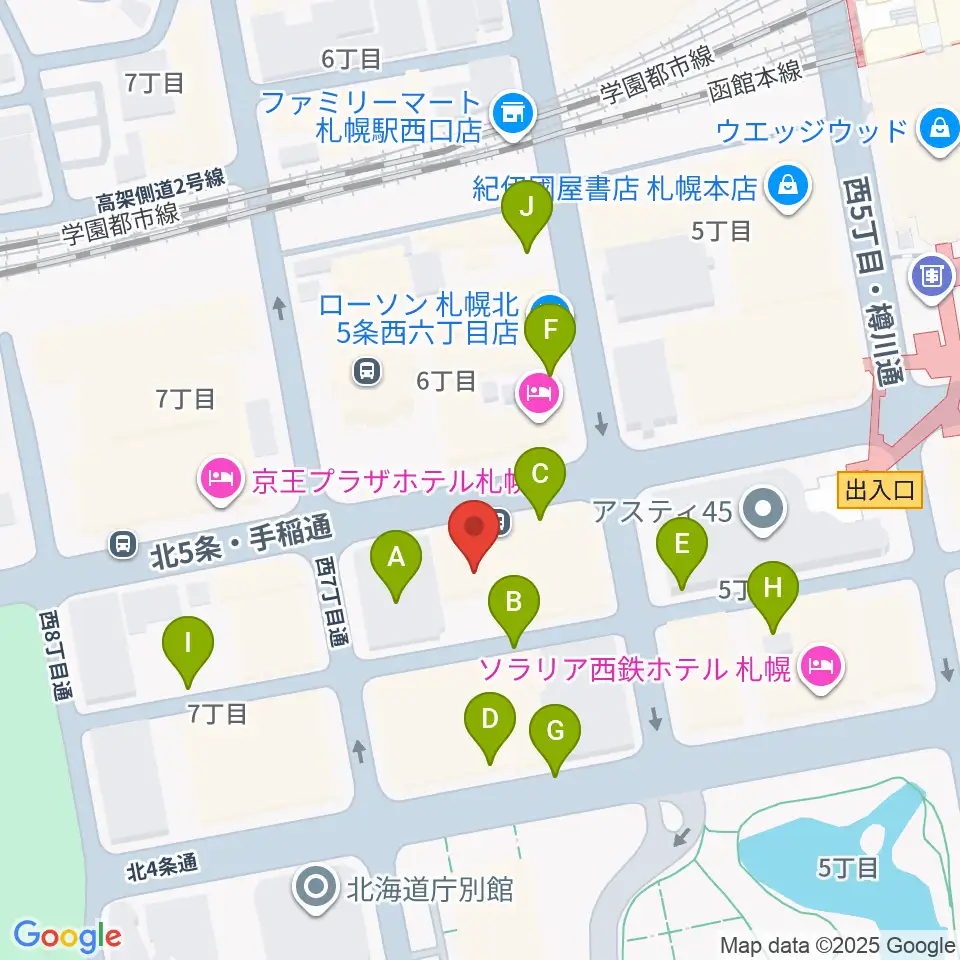 六花亭ふきのとうホール周辺の駐車場・コインパーキング一覧地図