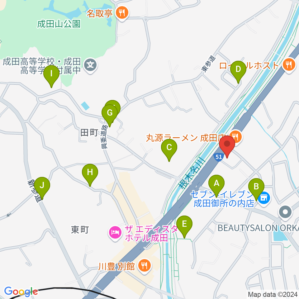 ラジオ成田周辺の駐車場・コインパーキング一覧地図