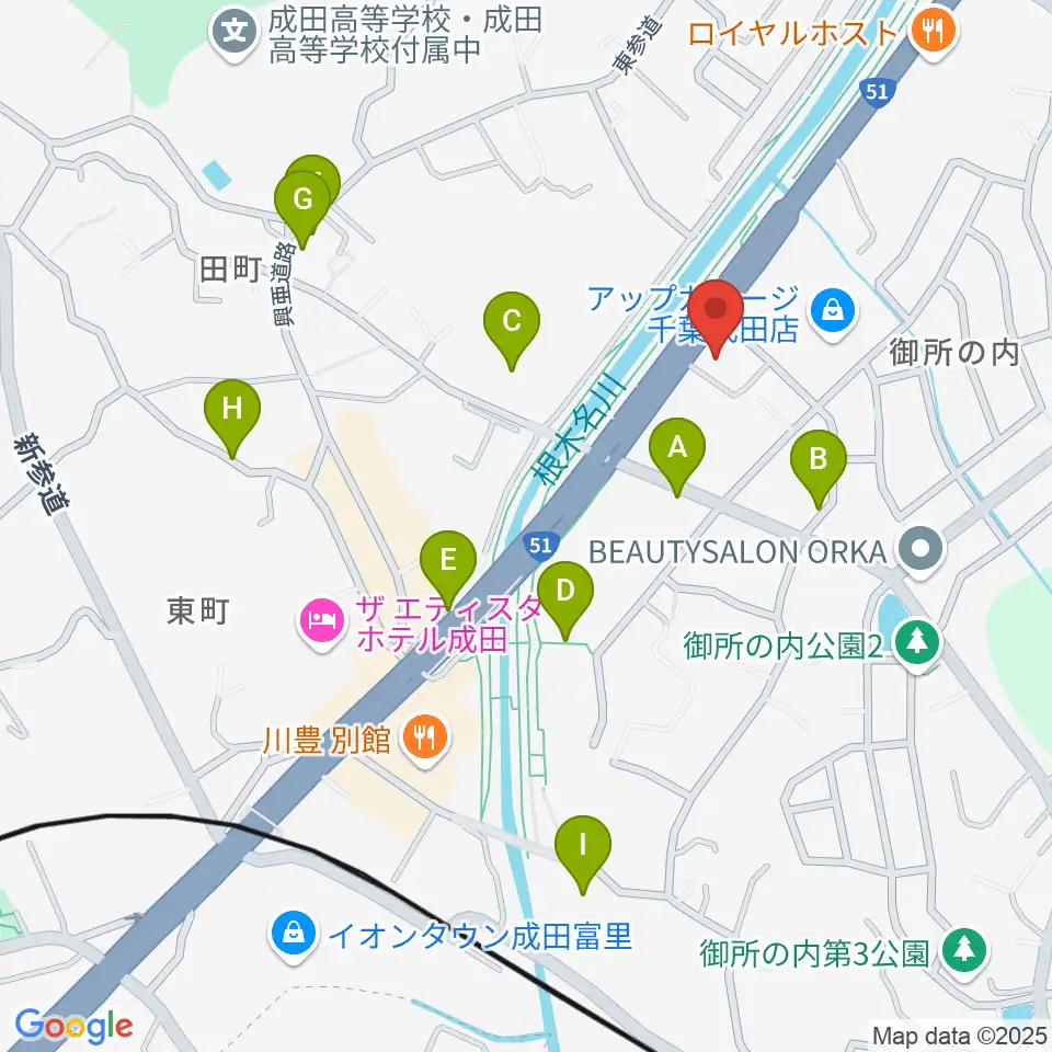 ラジオ成田周辺の駐車場・コインパーキング一覧地図