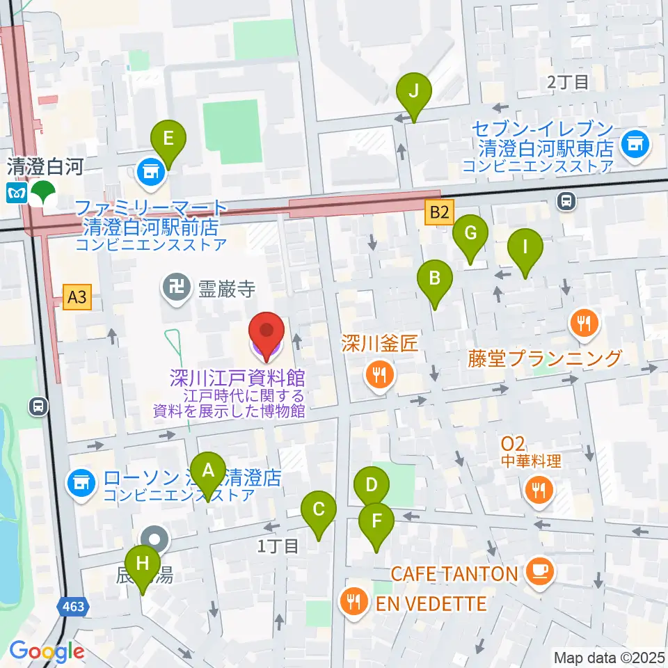 深川江戸資料館周辺の駐車場・コインパーキング一覧地図