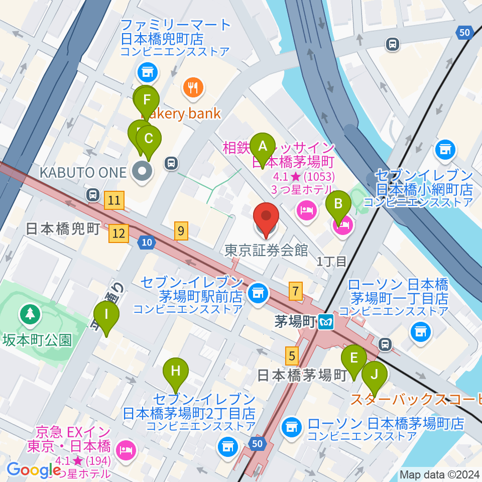 東京証券会館ホール周辺の駐車場・コインパーキング一覧地図