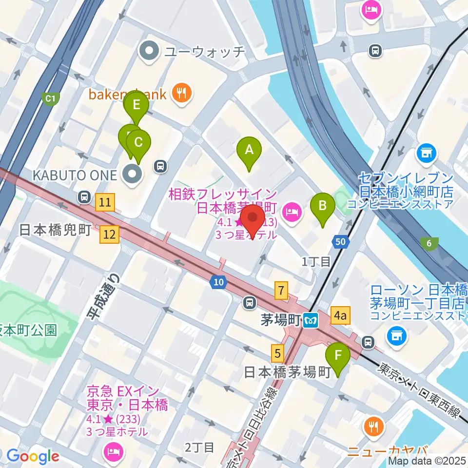 東京証券会館ホール周辺の駐車場・コインパーキング一覧地図