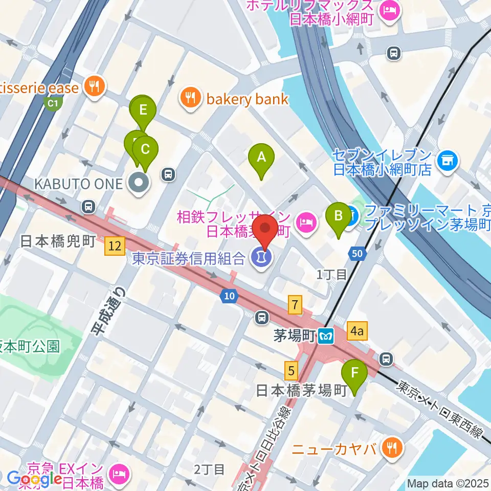 東京証券会館ホール周辺の駐車場・コインパーキング一覧地図