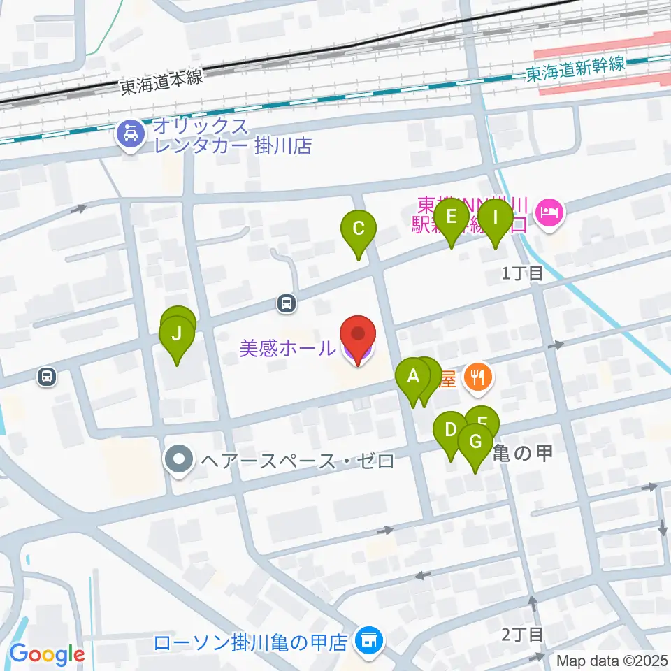 掛川市美感ホール周辺の駐車場・コインパーキング一覧地図