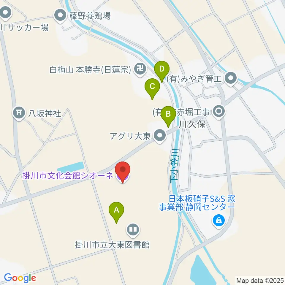 掛川市文化会館シオーネ周辺の駐車場・コインパーキング一覧地図