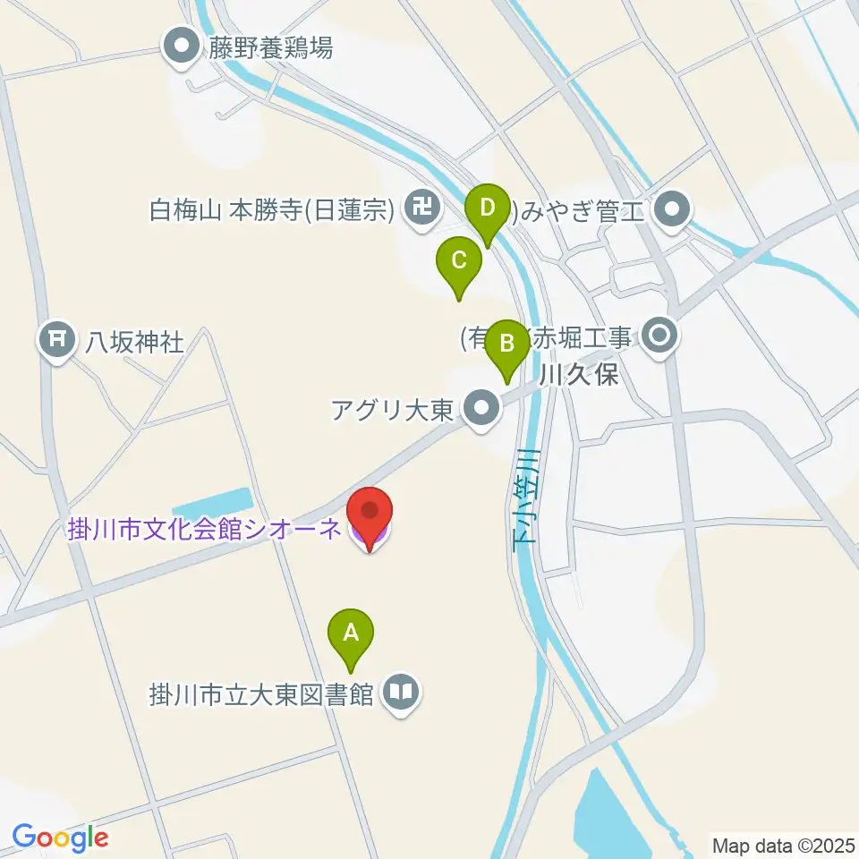 掛川市文化会館シオーネ周辺の駐車場・コインパーキング一覧地図