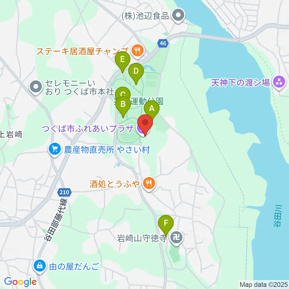 つくば市ふれあいプラザ周辺の駐車場・コインパーキング一覧地図