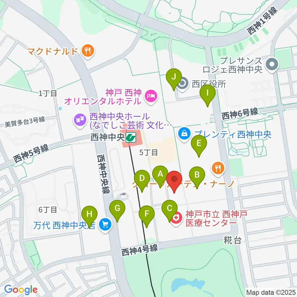 神戸市西区文化センター周辺の駐車場・コインパーキング一覧地図