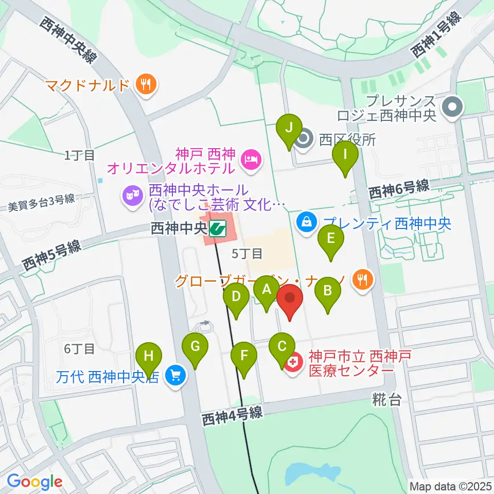 神戸市西区文化センター周辺の駐車場・コインパーキング一覧地図