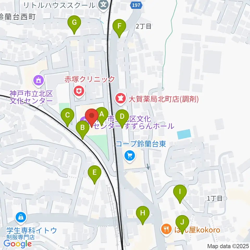 神戸市立北区文化センター周辺の駐車場・コインパーキング一覧地図
