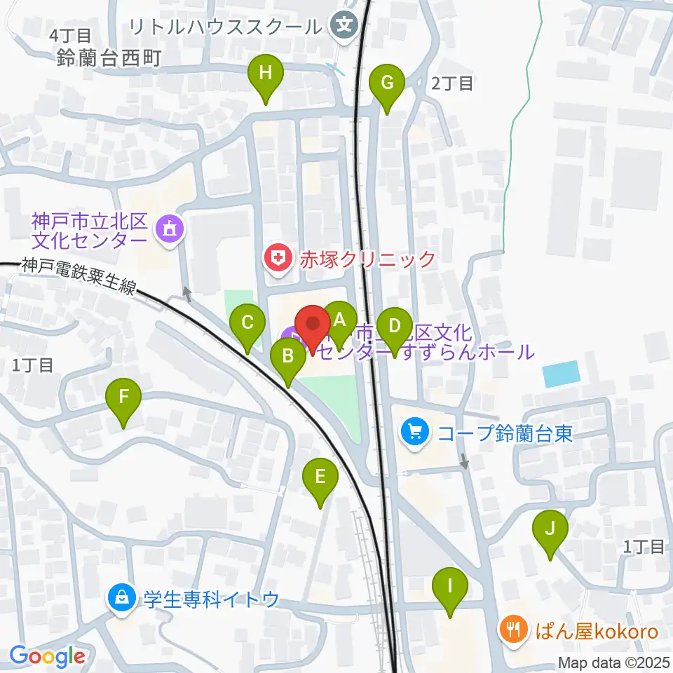 神戸市立北区文化センター周辺の駐車場・コインパーキング一覧地図