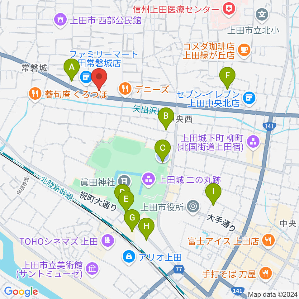 サンピアン 上田店周辺の駐車場・コインパーキング一覧地図