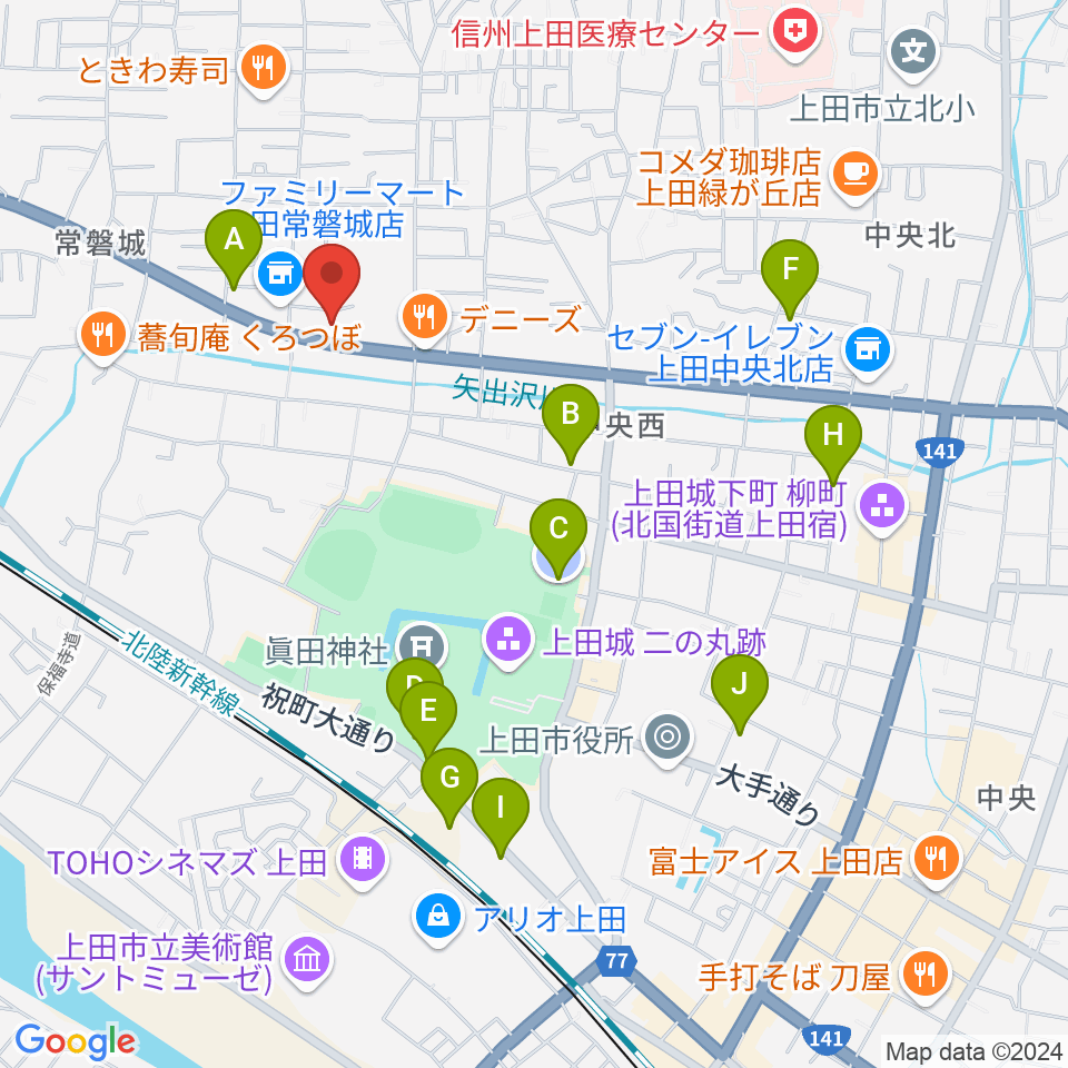 サンピアン 上田店周辺の駐車場・コインパーキング一覧地図