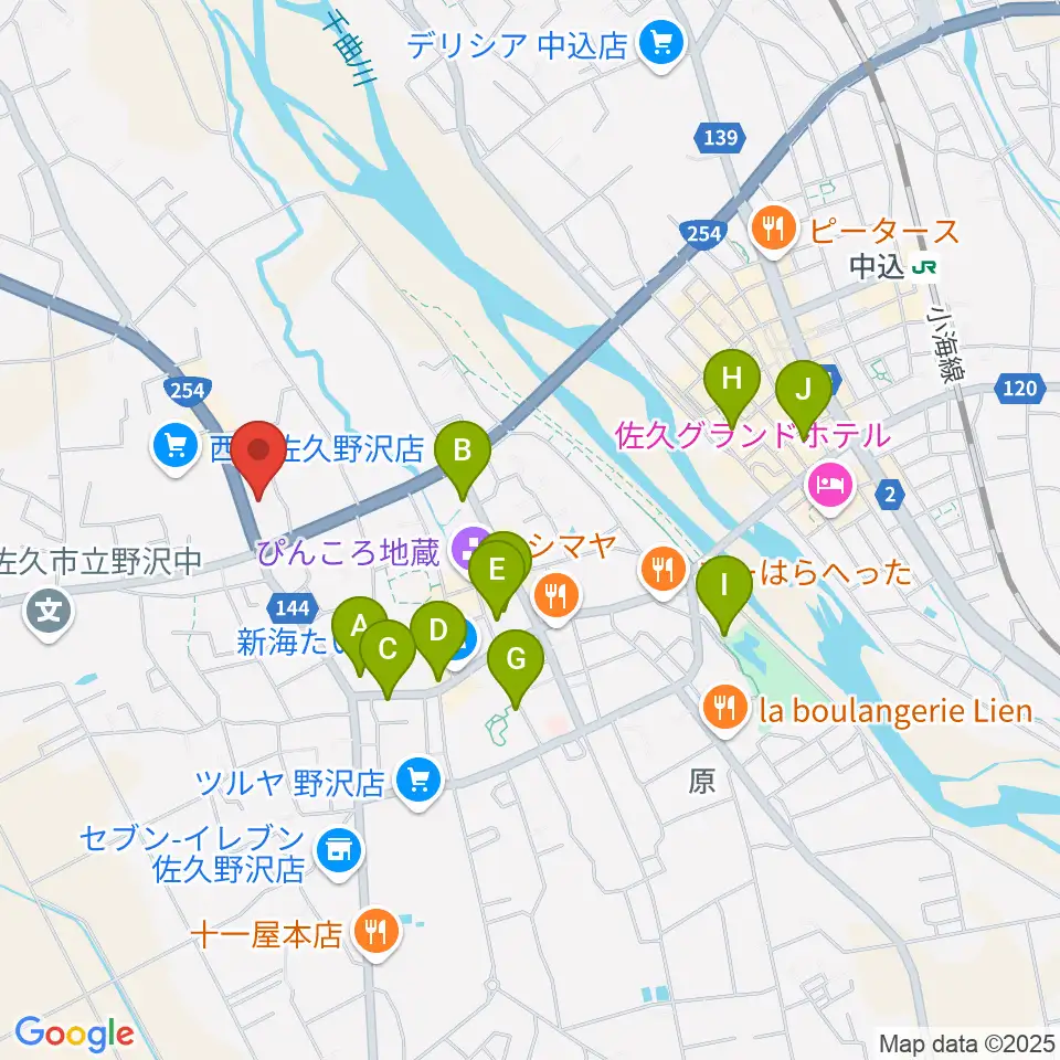 サンピアン佐久店周辺の駐車場・コインパーキング一覧地図