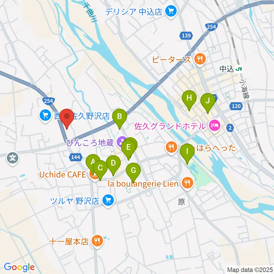 サンピアン佐久店周辺の駐車場・コインパーキング一覧地図