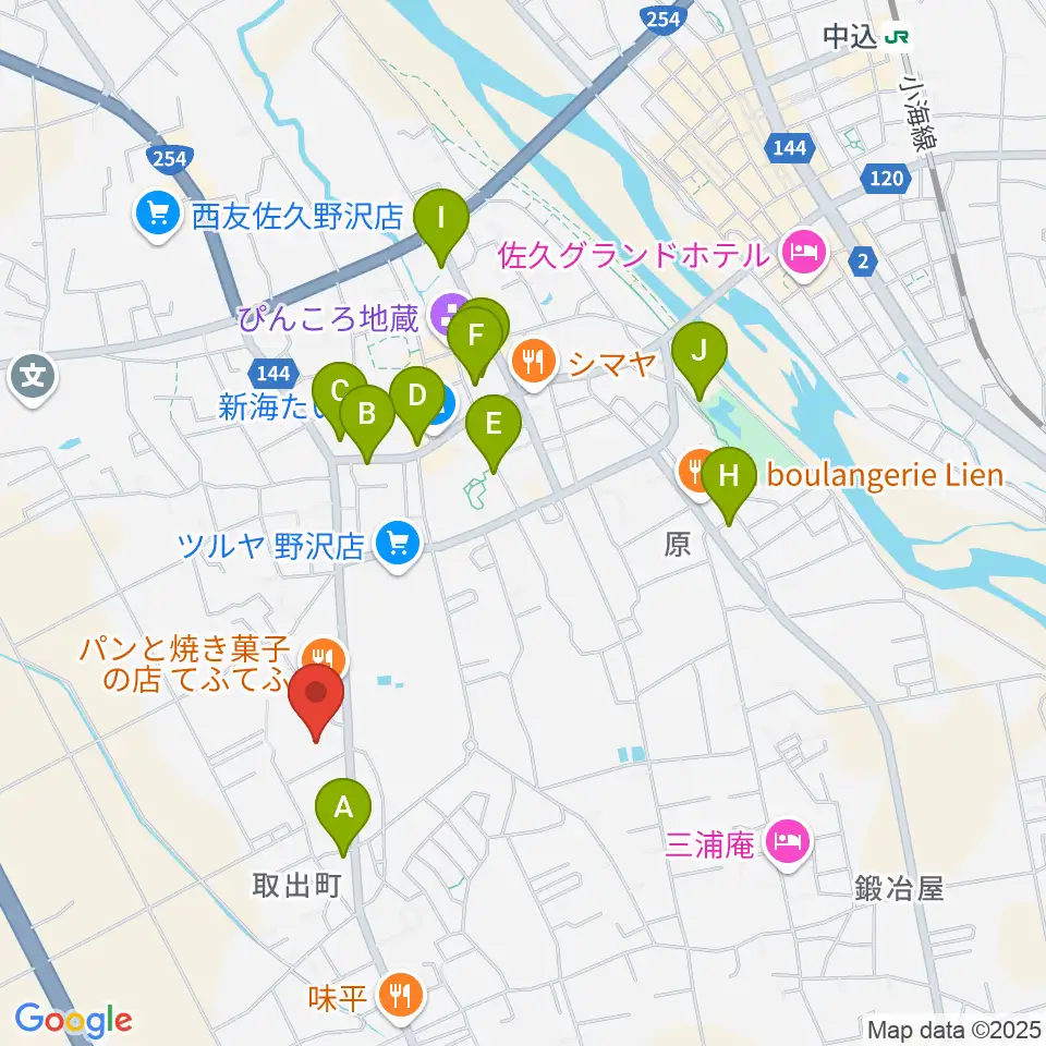 佐久市生涯学習センター野沢会館周辺の駐車場・コインパーキング一覧地図