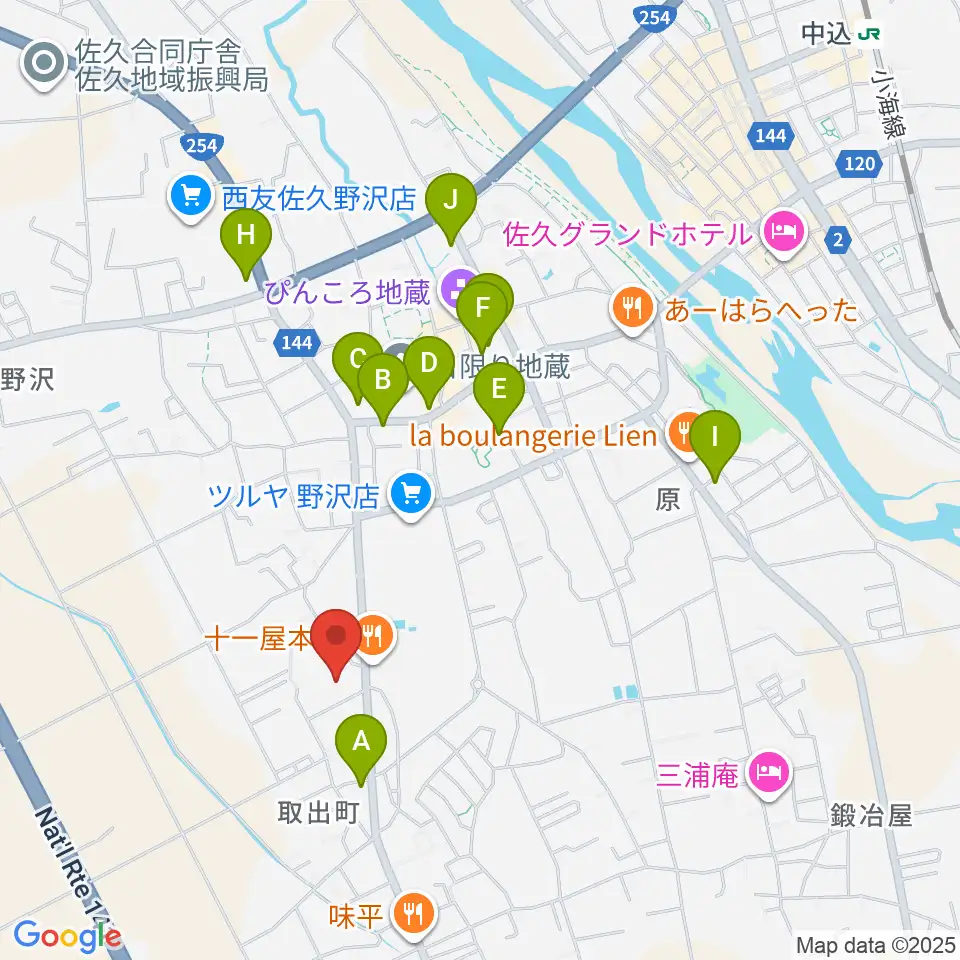 佐久市生涯学習センター野沢会館周辺の駐車場・コインパーキング一覧地図