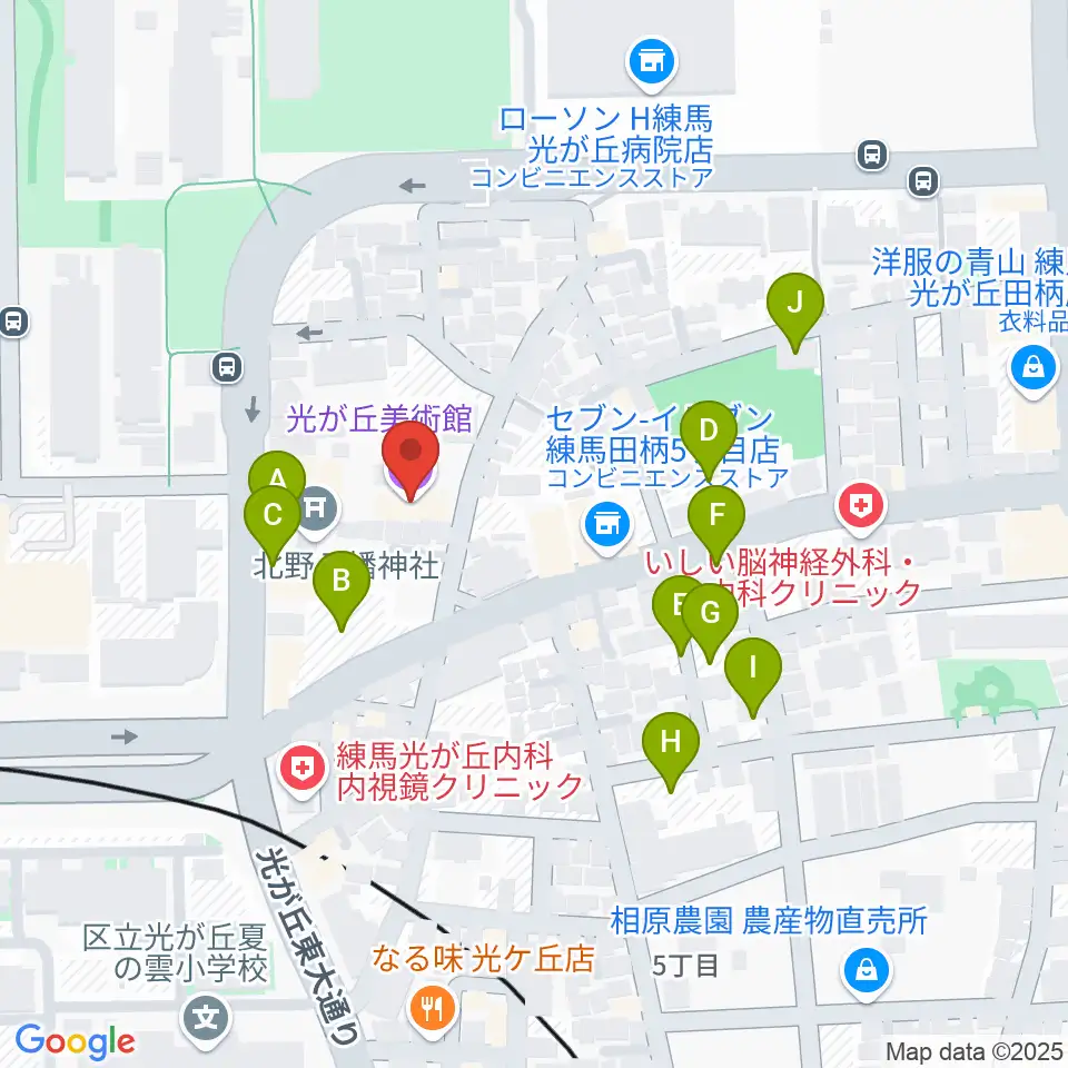 光が丘美術館周辺の駐車場・コインパーキング一覧地図