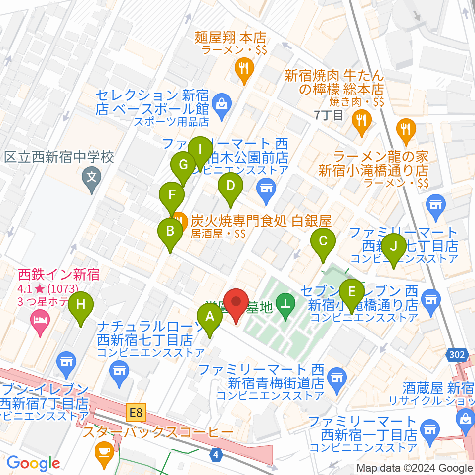 新宿21世紀周辺の駐車場・コインパーキング一覧地図