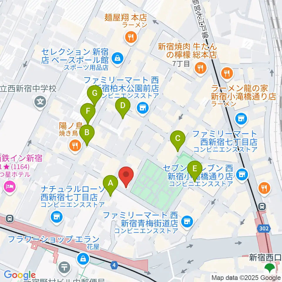 新宿21世紀周辺の駐車場・コインパーキング一覧地図