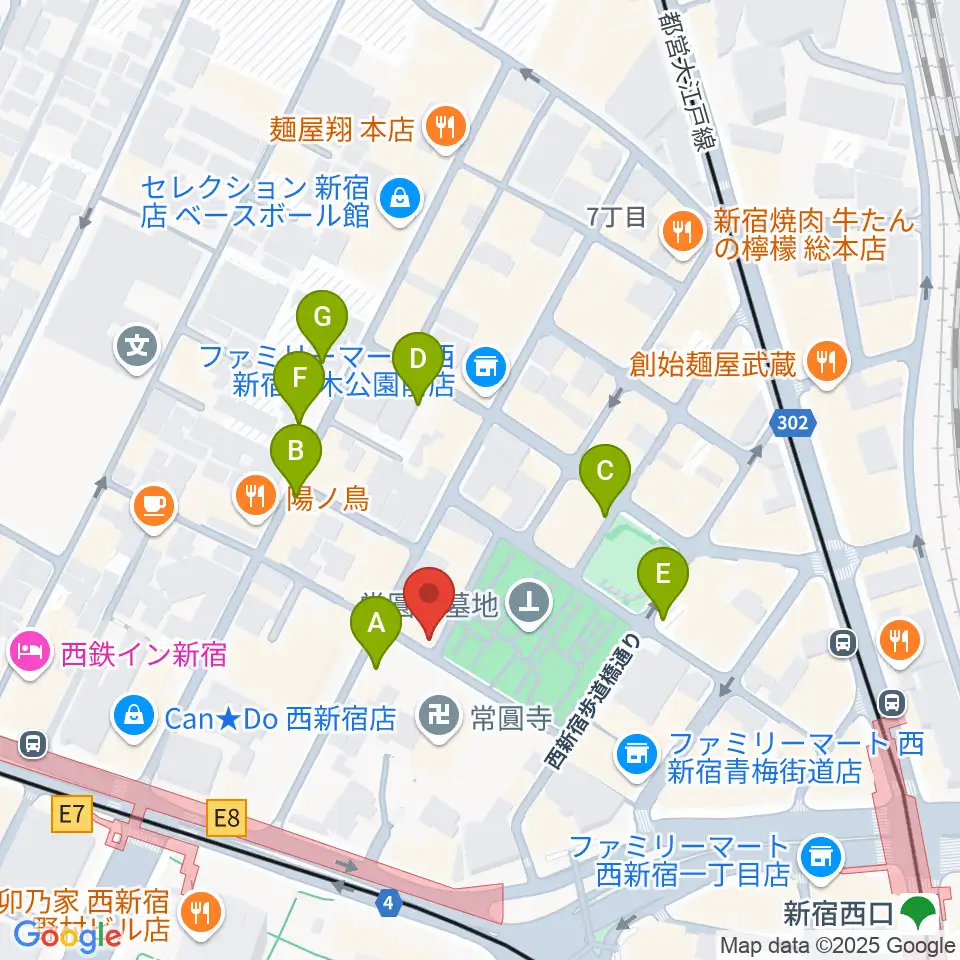 新宿21世紀周辺の駐車場・コインパーキング一覧地図