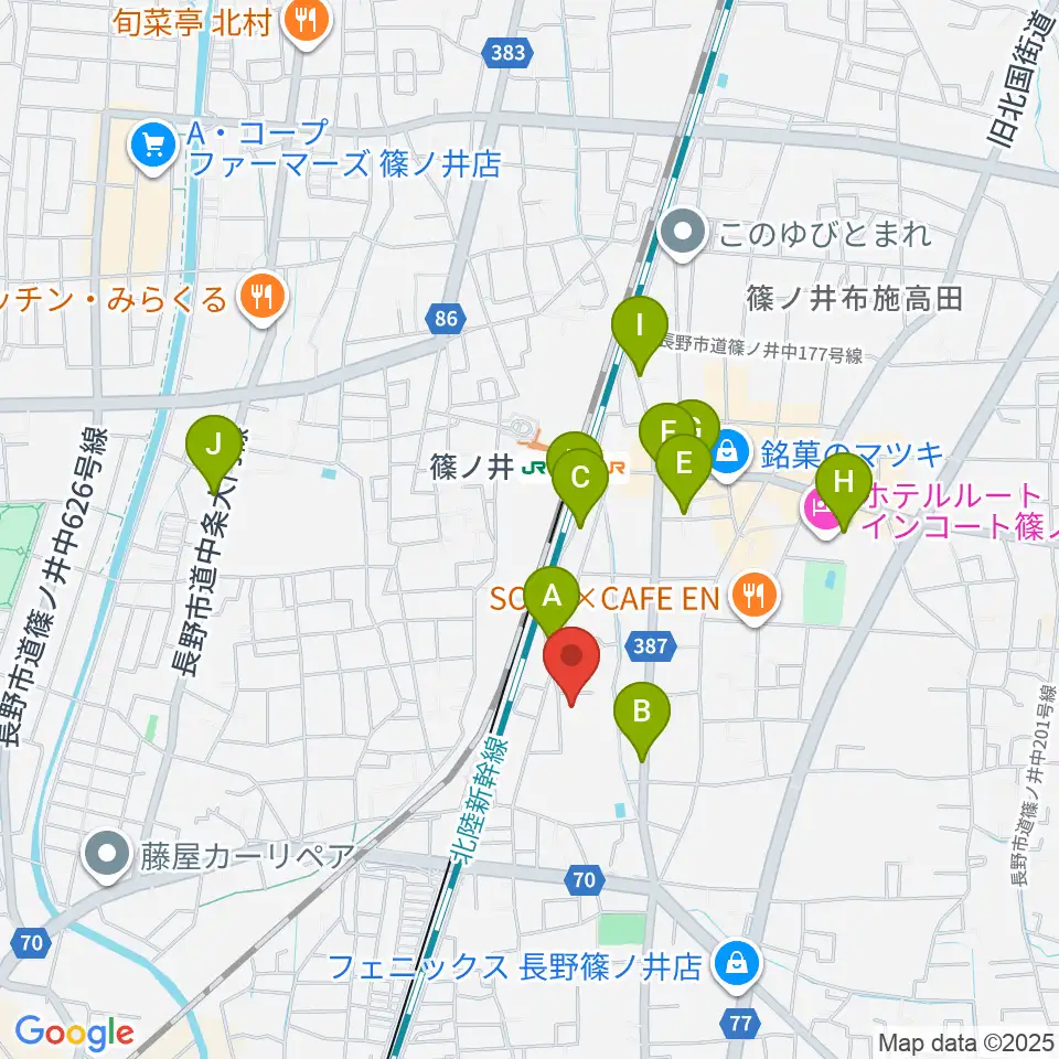 篠ノ井交流センター周辺の駐車場・コインパーキング一覧地図
