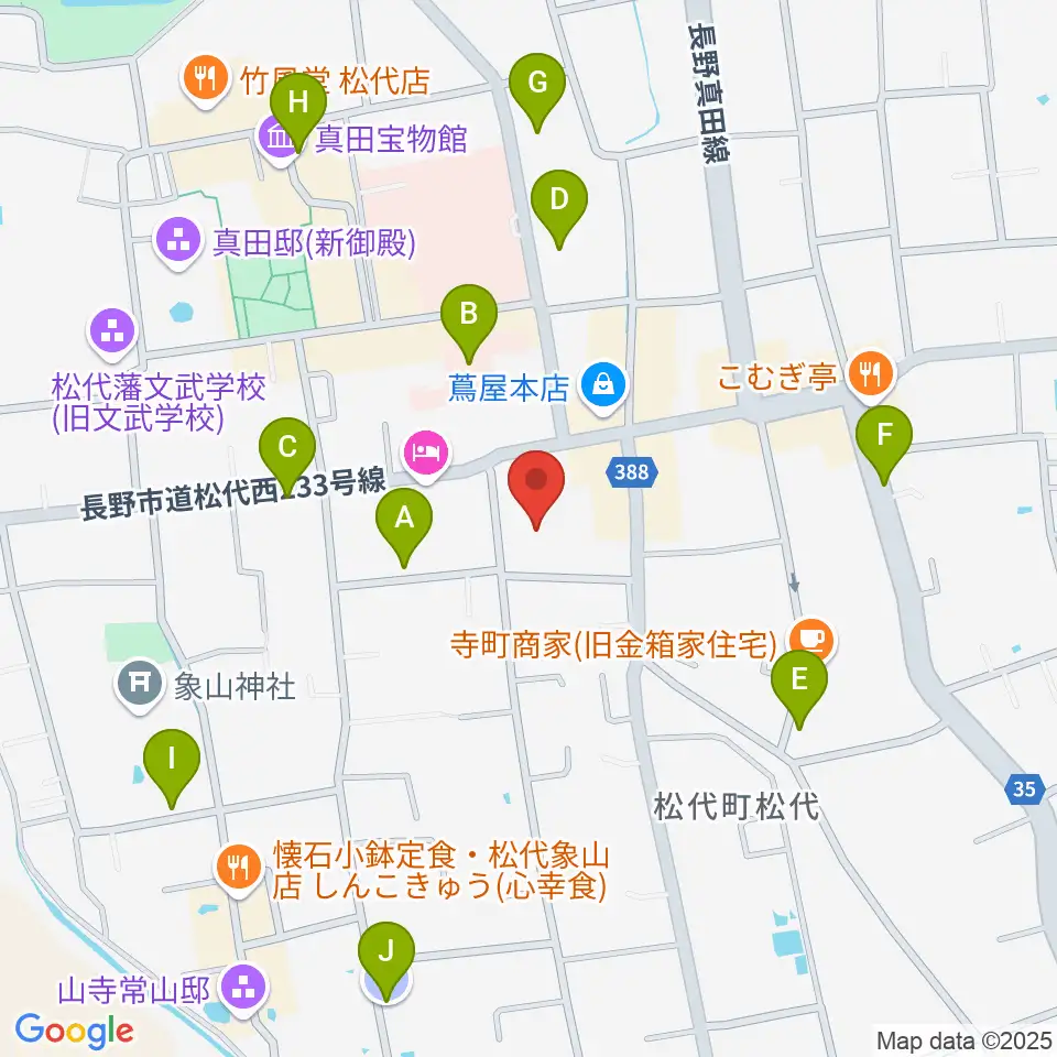 長野市松代文化ホール周辺の駐車場・コインパーキング一覧地図